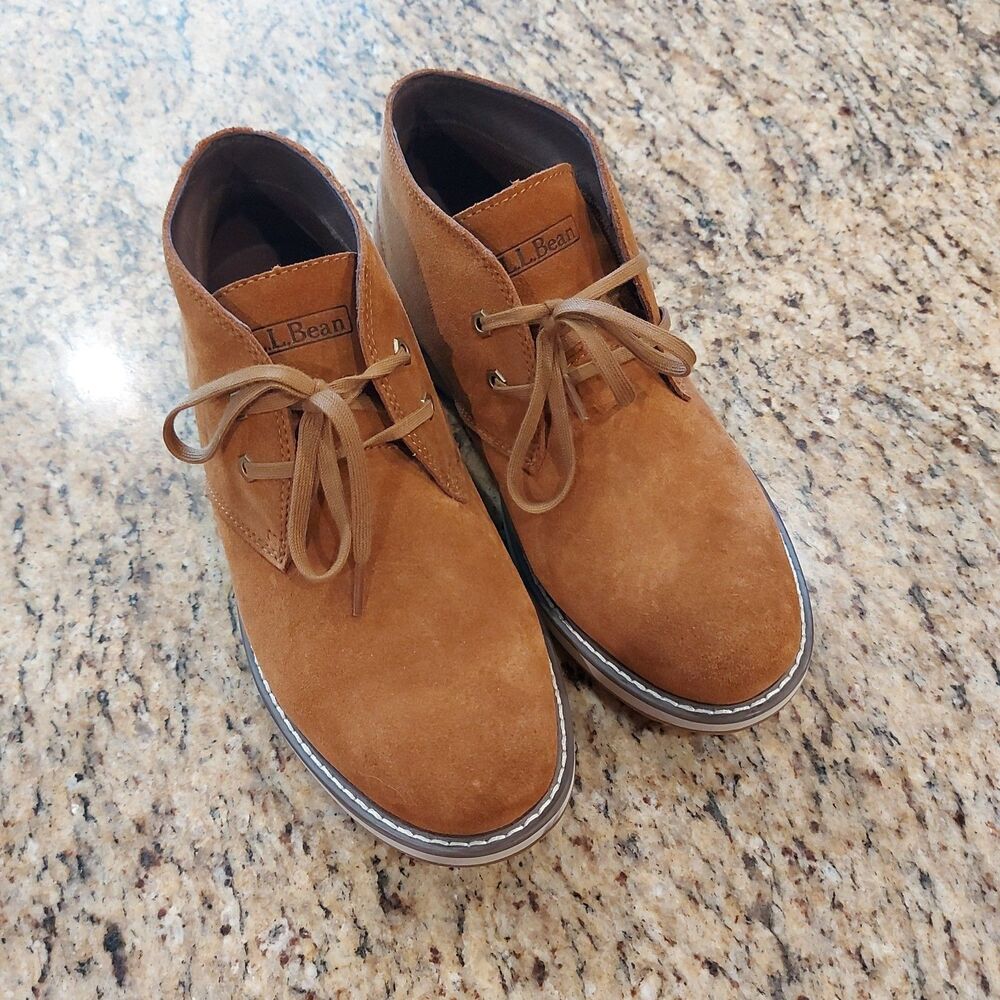 L.L. Bean Stonington Chukka Boots Men's Size 9 M Brown Caramel Pecan Suede NEW